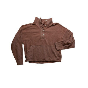 REI outdoor henley cowl neck sweater size XS cotton‎ hemp blend dusty pink